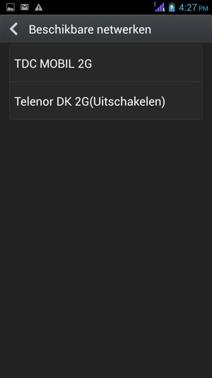 Selecteer een netwerkoperator uit de lijst