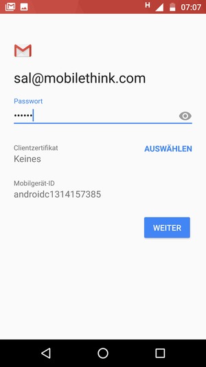Geben Sie Ihre Passwort ein und wählen Sie WEITER