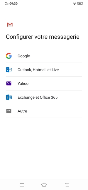 Sélectionnez Outlook, Hotmail et Live