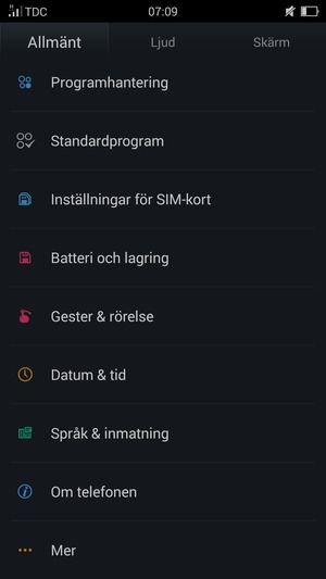 Scrolla till och välj Batteri och lagring