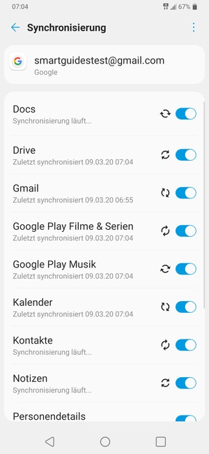 Ihre Daten werden synchronisiert