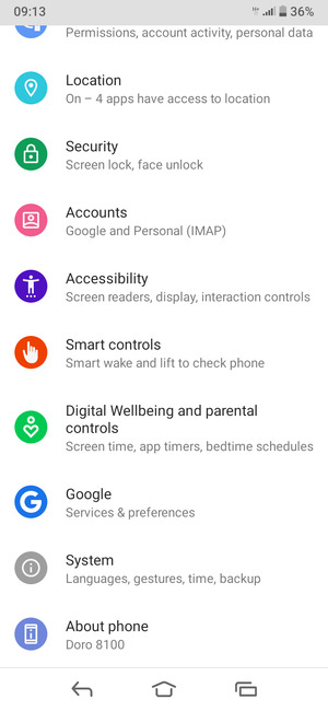 Scroll to and select System