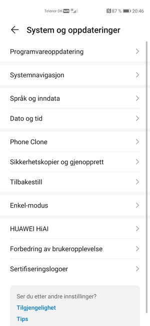 Velg Programvareoppdatering