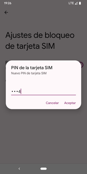 Introduzca su Nuevo PIN de tarjeta SIM y seleccione Aceptar
