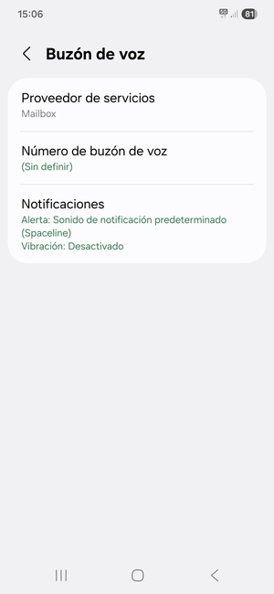 Seleccione Número de buzón de voz