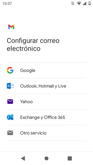Seleccione Exchange y Office 365