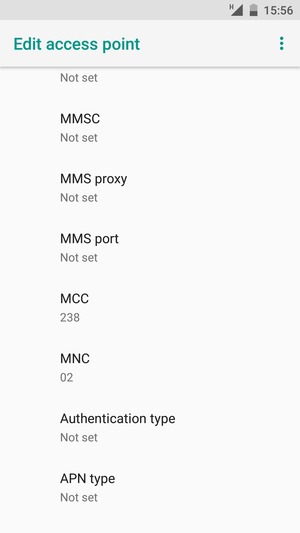 Scroll down and enter MMS information