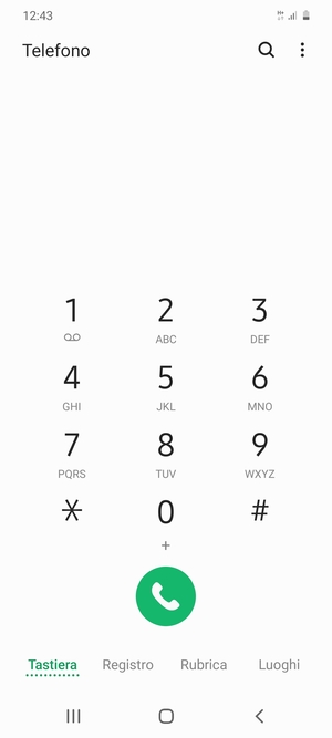 Premi e tieni premuto il numero 1