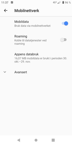 Velg Avansert