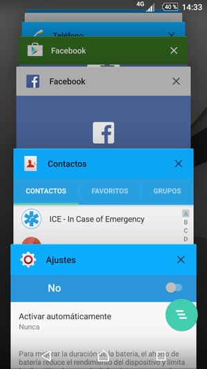 Deslice las aplicaciones a la derecha para cerrarlas