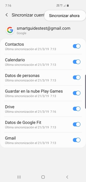 Seleccione Sincronizar ahora