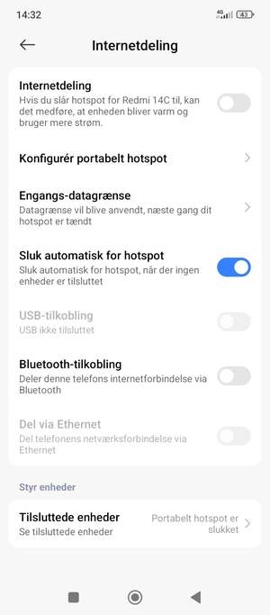 Vælg Konfigurér portabelt hotspot