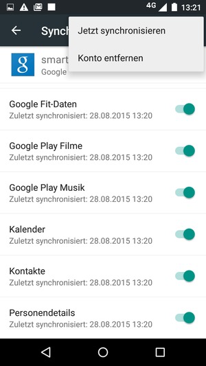 Wählen Sie Jetzt synchronisieren