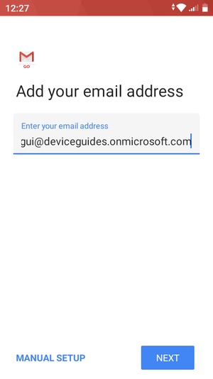 Enter your Email address and  select MANUAL SETUP