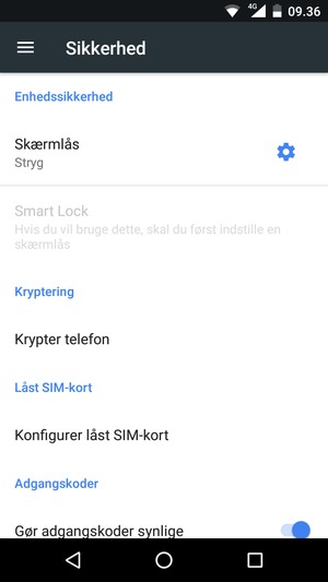 Vælg Konfigurer låst SIM-kort