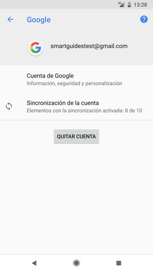 Seleccione Sincronización de la cuenta