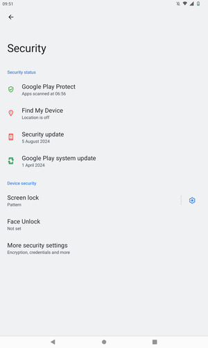 Your tablet is now secure with a screen lock