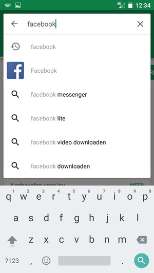 Voer de app-naam in en selecteer Zoek