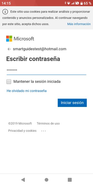 Introduzca su contraseña y seleccione Iniciar sesión