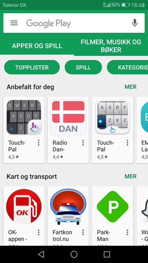 Velg søkefelt