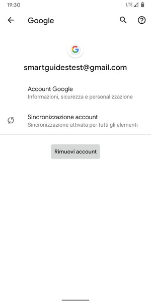 Seleziona Sincronizzazione account