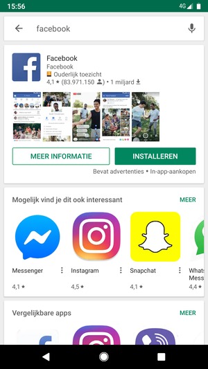 Selecteer de app