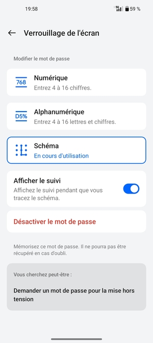 Votre téléphone est maintenant sécurisé par un écran de verrouillage