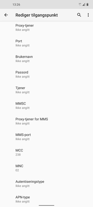 Bla ned og skriv inn MMS-informasjon