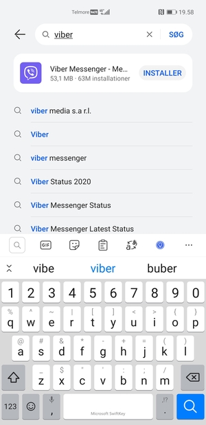 Indtast navnet på appen og vælg Søg