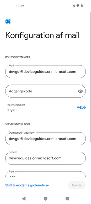 Indtast din adgangskode