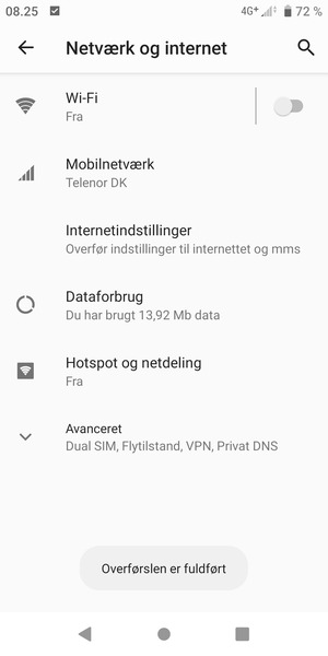 Vælg Mobilnetværk