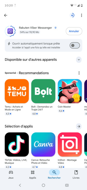 Veuillez attendre la fin de la procédure d'installation
