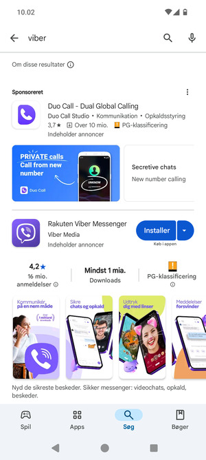 Vælg appen