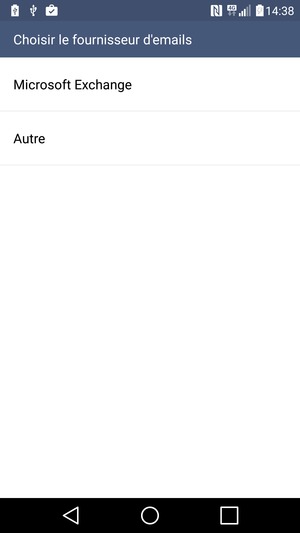 Sélectionnez Microsoft Exchange