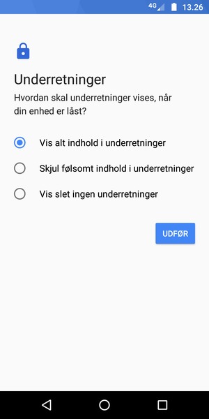 Vælg din foretrukne mulighed og vælg UDFØR
