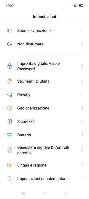 Scorri e seleziona Batteria