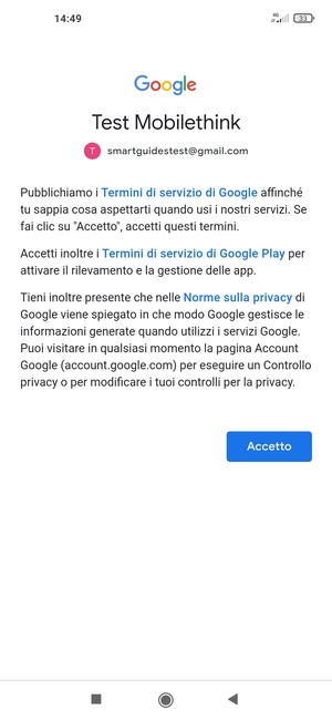 Seleziona Accetto