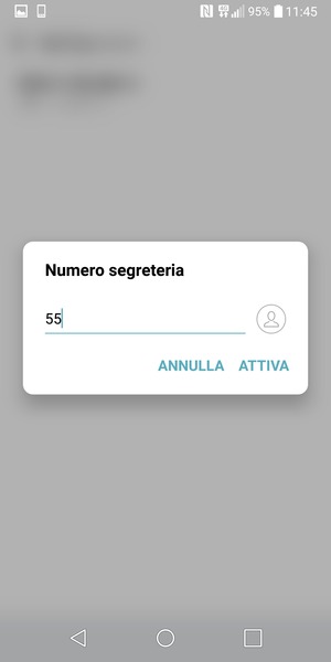 Inserisci Numero segreteria e seleziona ATTIVA