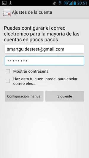 Introduzca su dirección de correo electrónico de Gmail o Hotmail y su contraseña. Seleccione Siguiente