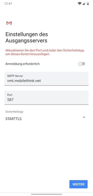 Wählen Sie Sicherheitstyp