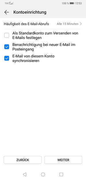 Wählen Sie WEITER