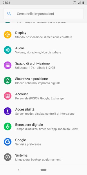 Scorri e seleziona Sistema