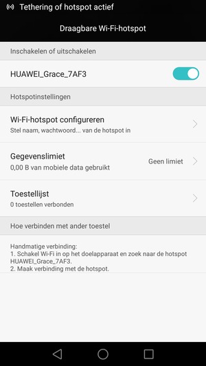 Uw telefoon is nu geïnstalleerd voor gebruik als modem