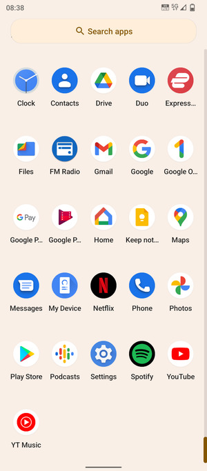 Scroll to and select Settings