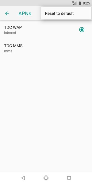 Select Reset to default