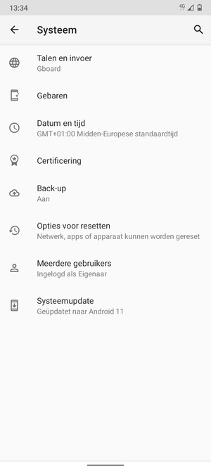 Selecteer Systeemupdate