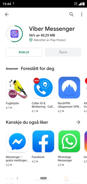 Vent til installasjonen er ferdig