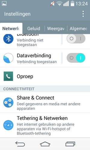 Selecteer Netwerken en Tethering & Netwerken