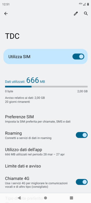Attiva o disattiva Roaming