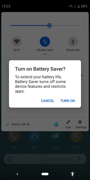 Select TURN ON